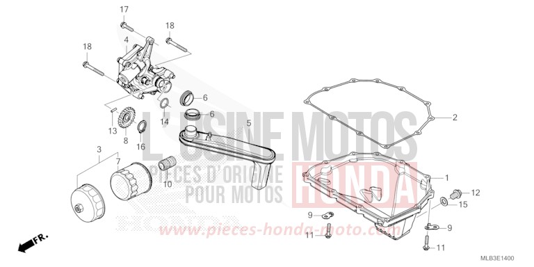 OELWANNE/OELPUMPE von Hornet 750 GRAPHITE BLACK (NHB01) von 2026